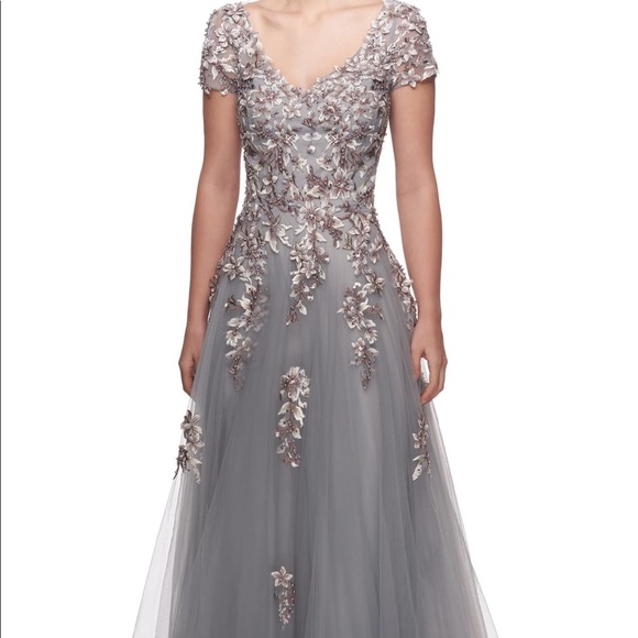 La Femme Dresses & Skirts - LA FEMME Embroidered & Beaded Ballgown In Gray